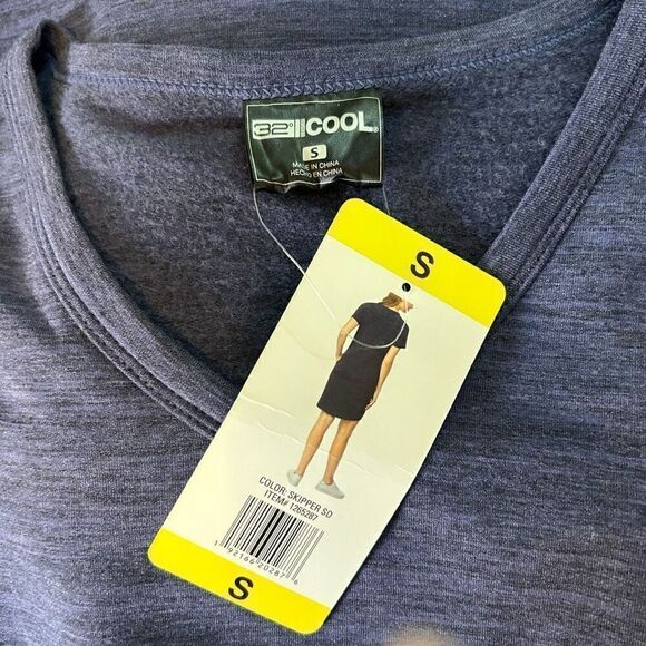 Navy Heathered Active Ware T-Shirt Dress S - Picture 4 of 7